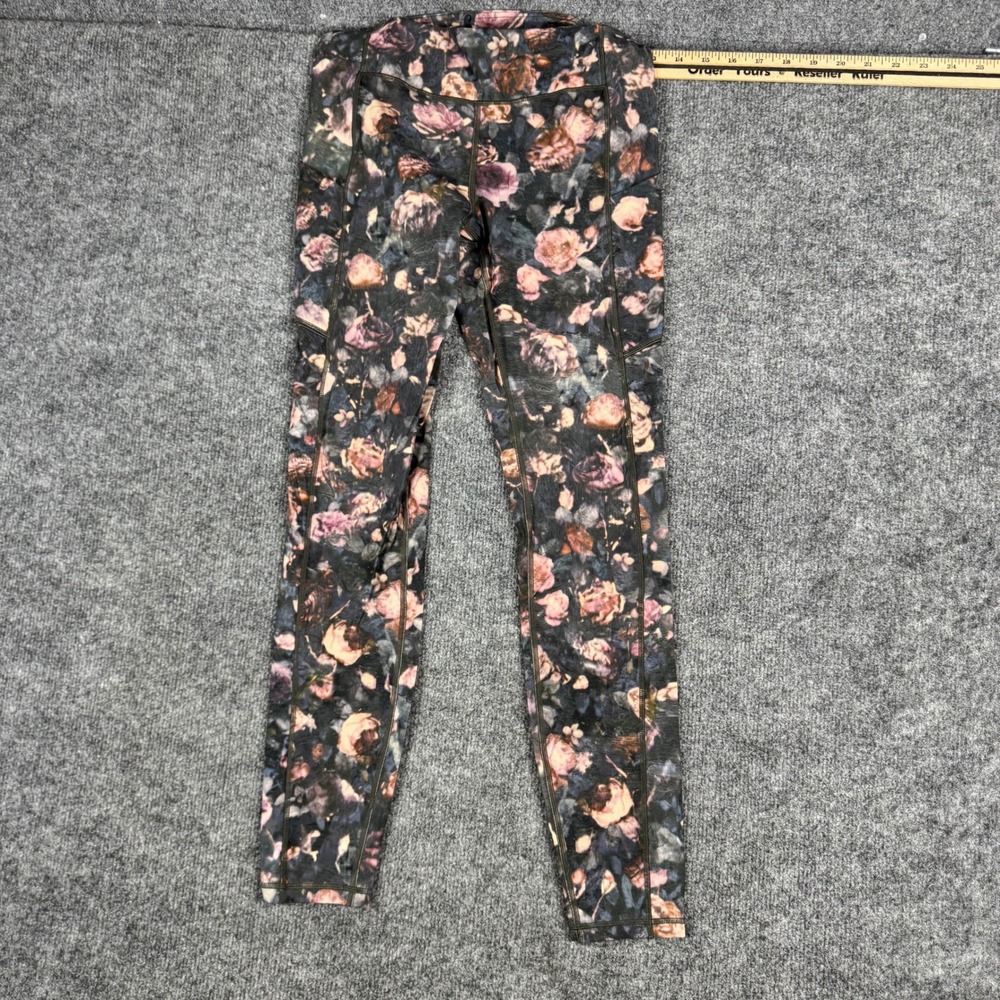 Lululemon Leggings Womens Size 6 Multicolor Floral High Rise Athletic Pockets